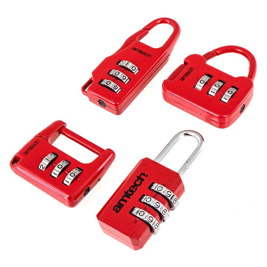 Amtech 4 Piece combination padlock set T1153