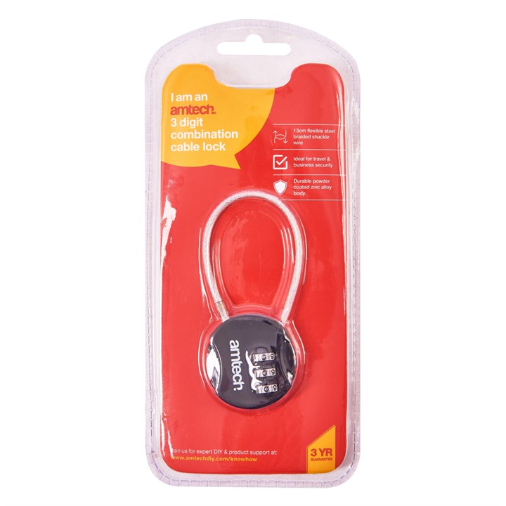 Amtech Combination cable lock T1154