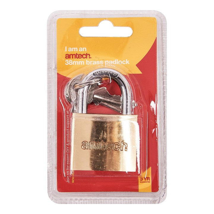 Amtech 38mm Brass padlock T1200C