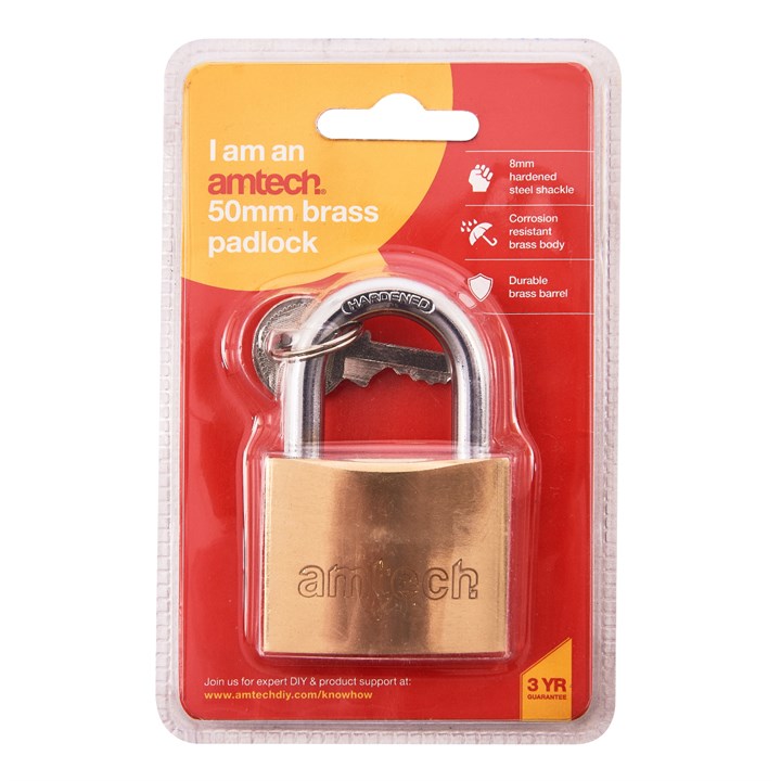 Amtech 50mm Brass padlock T1300C