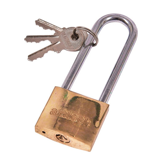 Amtech 38mm Long shackle brass padlock T1500C