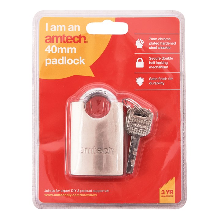Amtech 40mm Steel padlock T1610