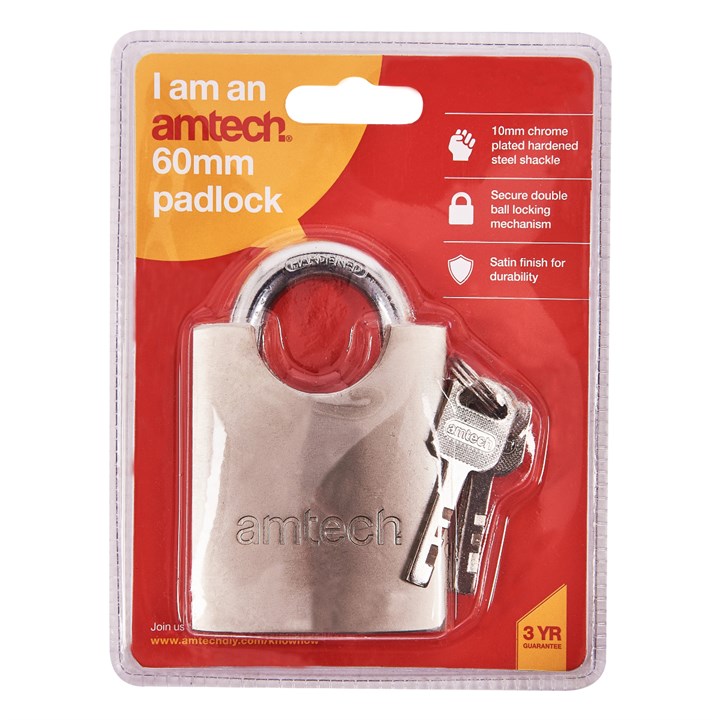 Amtech 60mm Steel padlock T1630