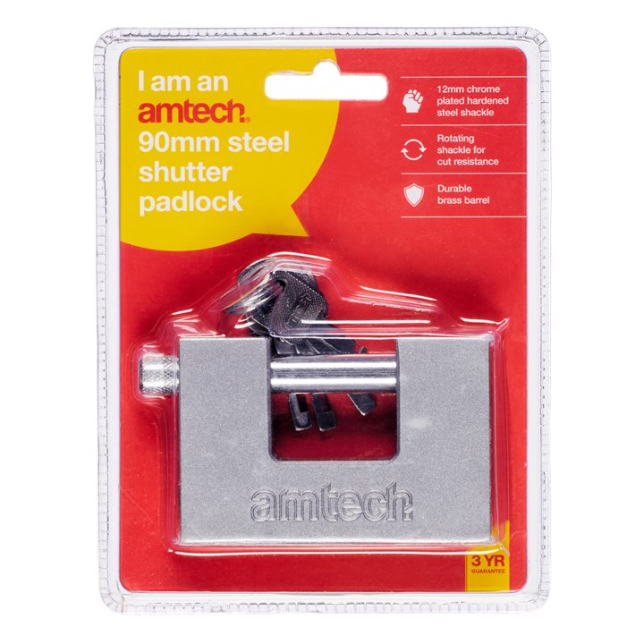 Amtech 90mm Steel shutter padlock T1679