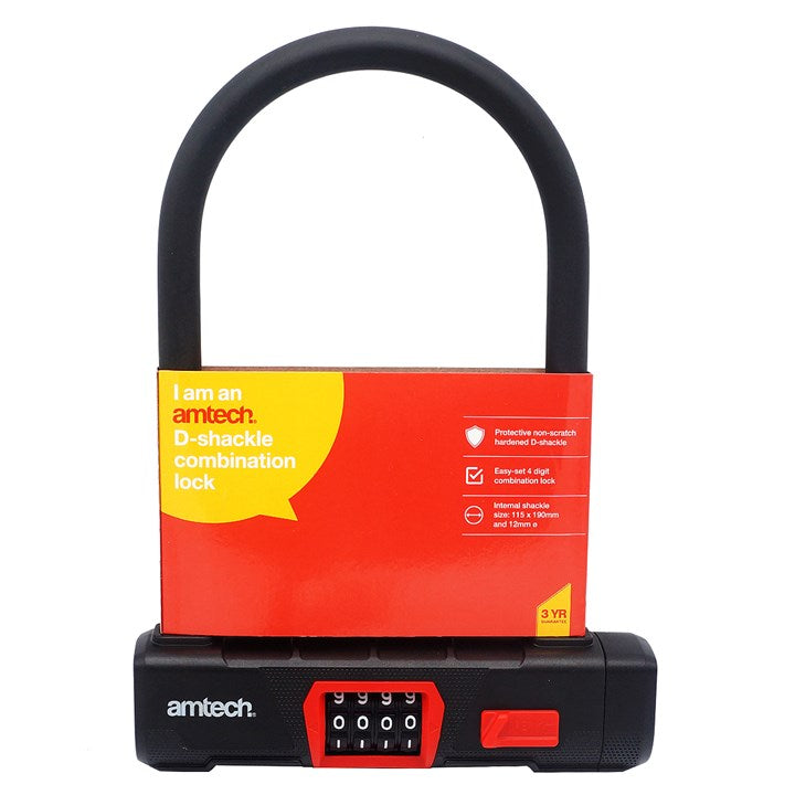 Amtech 12mm D shackle combination lock T1875