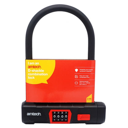 Amtech 12mm D shackle combination lock T1875