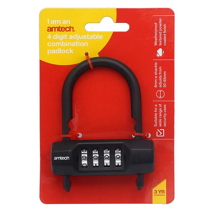 Amtech 4-Digit adjustable combination padlock T1885