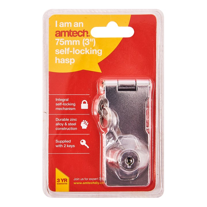 Amtech 75mm (3") Self-locking hasp T1890