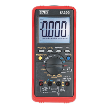 Sealey 15-Function Digital Automotive Multimeter with Bar Graph/PC Link TA203