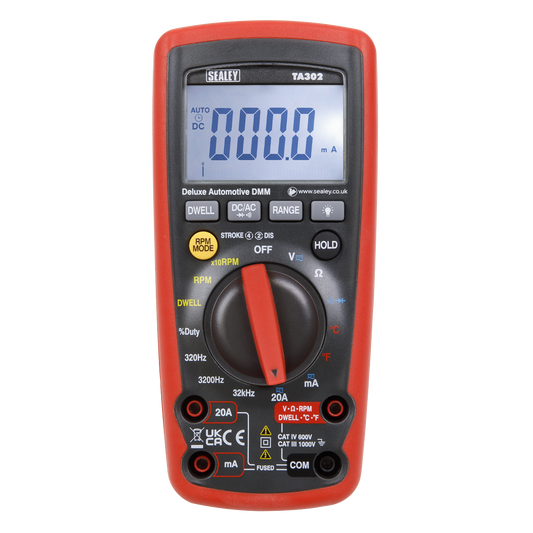 Sealey 12-Function Digital Automotive Analyser with Inductive Coupler TA302