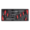 Sealey 8pc T-Handle Ball-End Hex Key Set with Tool Tray TBT06