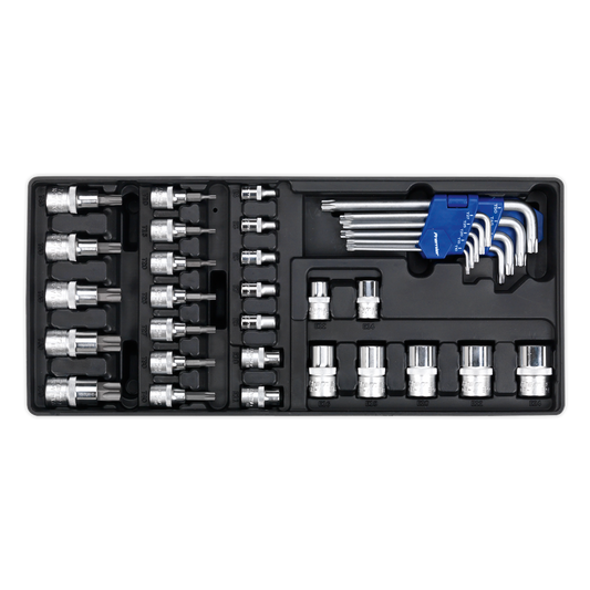 Sealey 35pc TRX-Star* Key, Socket Bit & Socket Set with Tool Tray TBT08