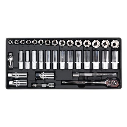 Sealey 35pc 3/8"Sq Drive Socket Set with Tool Tray TBT20