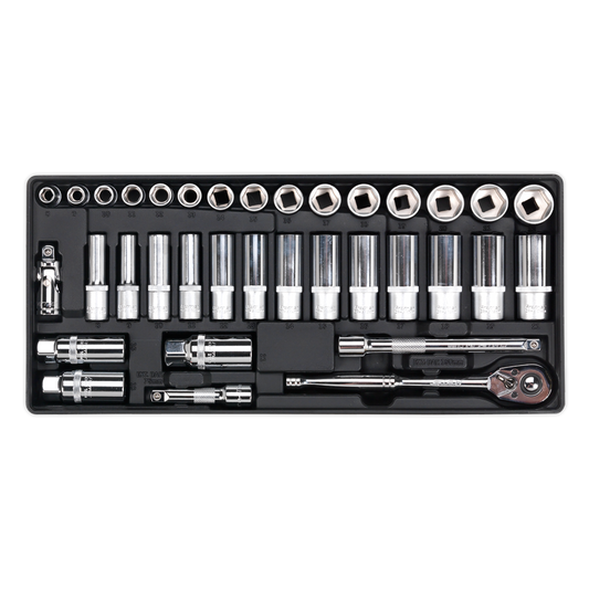 Sealey 35pc 3/8"Sq Drive Socket Set with Tool Tray TBT20