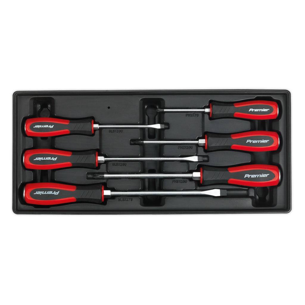 Sealey 6pc Hammer-Thru Screwdriver Set with Tool Tray TBT29