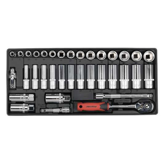 Sealey 35pc 3/8"Sq Drive Socket Set with Tool Tray TBT34