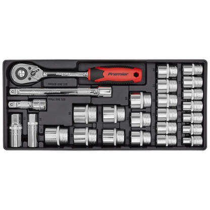 Sealey 26pc 1/2"Sq Drive Socket Set with Tool Tray TBT35