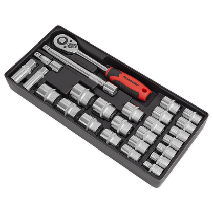 Sealey 26pc 1/2"Sq Drive Socket Set with Tool Tray TBT35