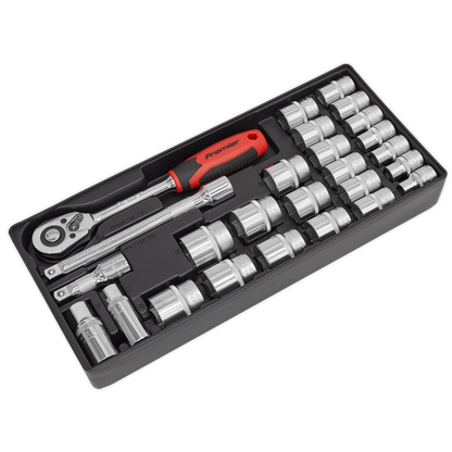 Sealey 26pc 1/2"Sq Drive Socket Set with Tool Tray TBT35