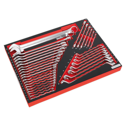 Sealey 35pc Spanner Set with Tool Tray TBTP03