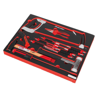 Sealey 13pc Hacksaw, Hammers & Punch Kit with Tool Tray TBTP06EU