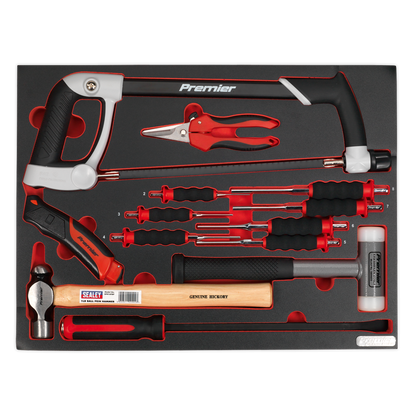 Sealey 13pc Hacksaw, Hammers & Punch Kit with Tool Tray TBTP06UK