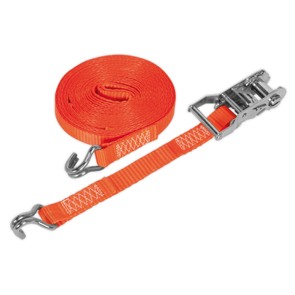 Sealey 25mm x 10m Polyester Webbing Ratchet Tie Down 1500kg Breaking Strength TD1510J