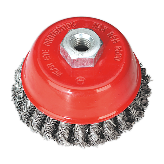 Sealey Ø100mm Twist Knot Wire Cup Brush M14 x 2mm TKCB100
