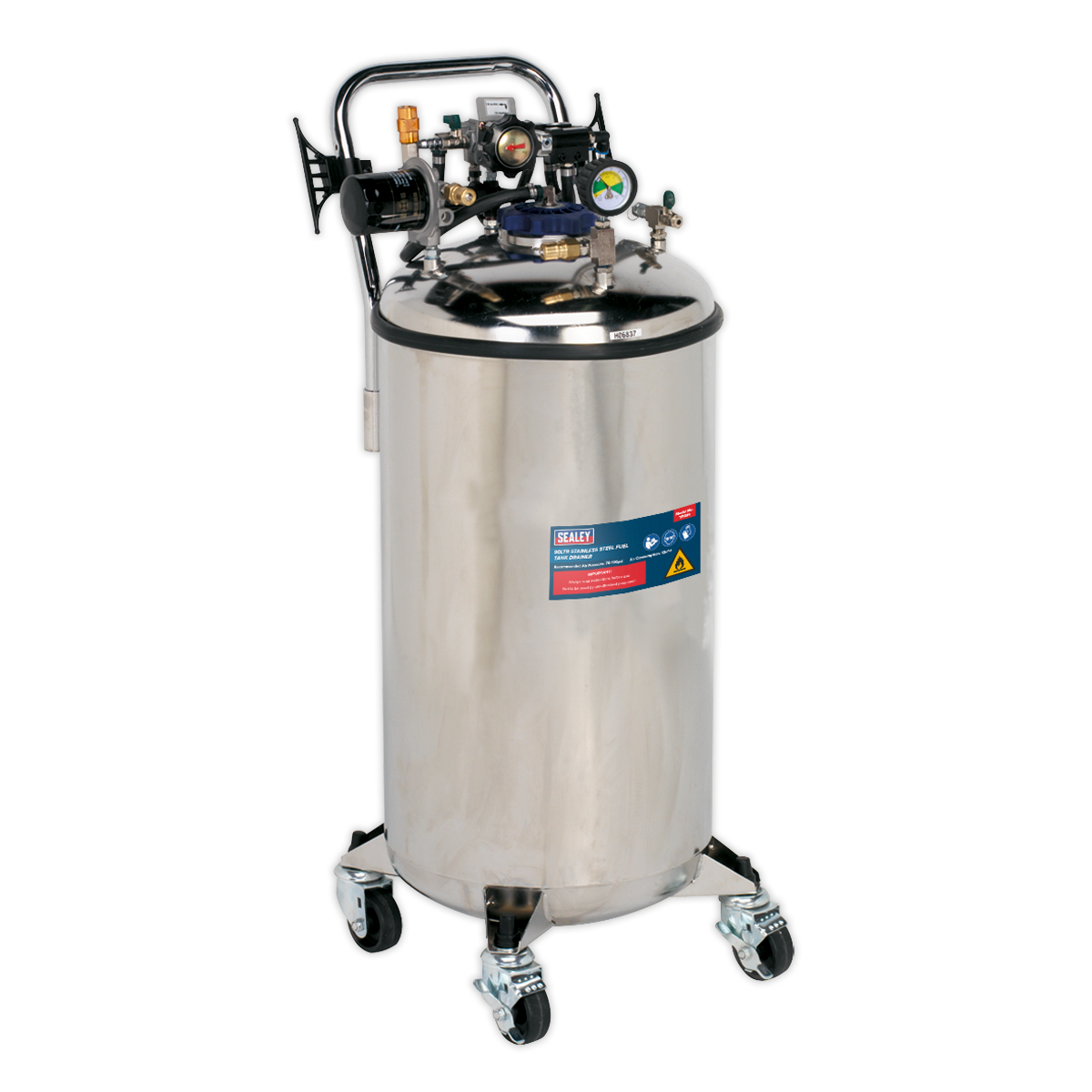 Sealey 90L Stainless Steel Fuel Tank Drainer TP201