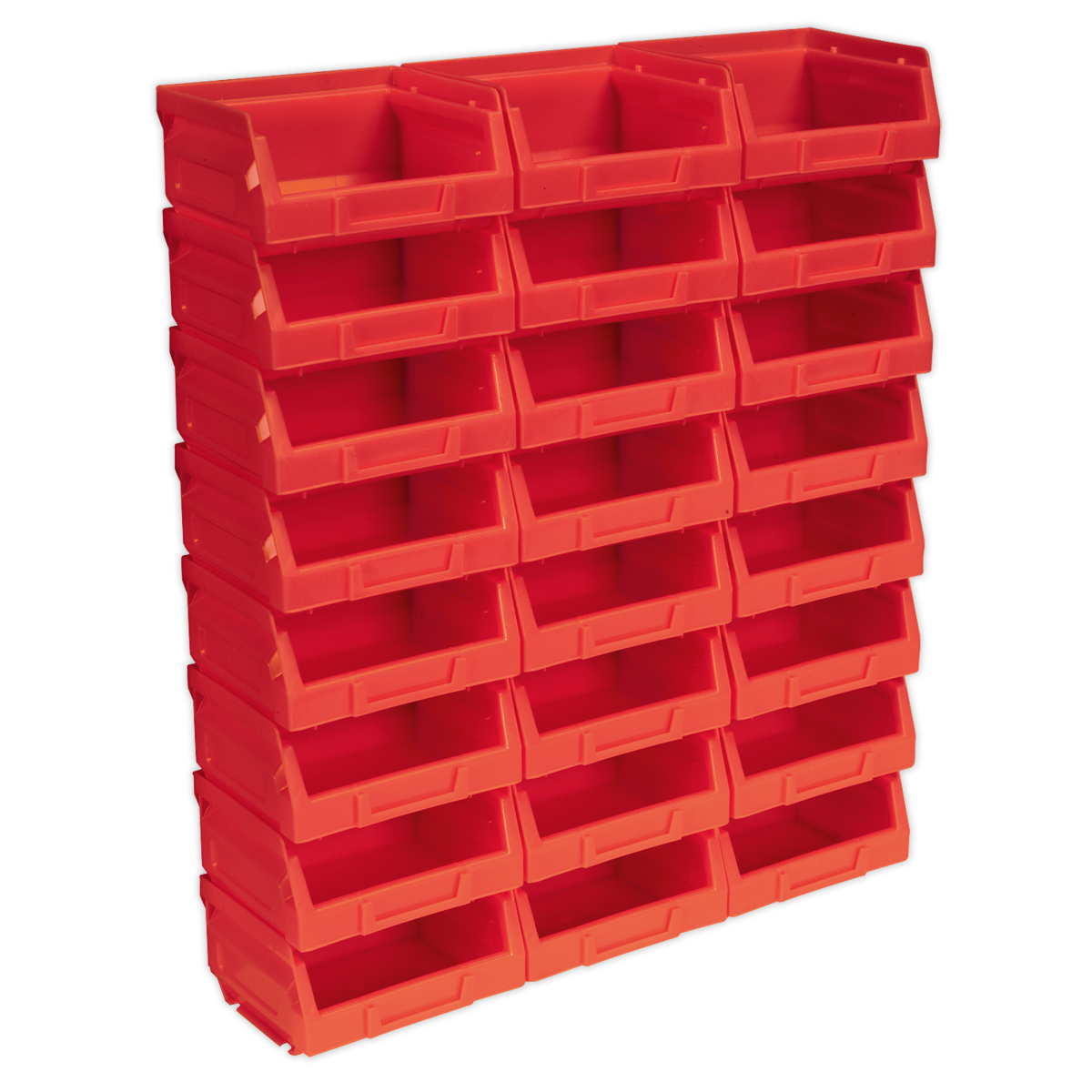 Sealey Plastic Storage Bin 105 x 85 x 55mm - Red - Pack of 24 TPS124R
