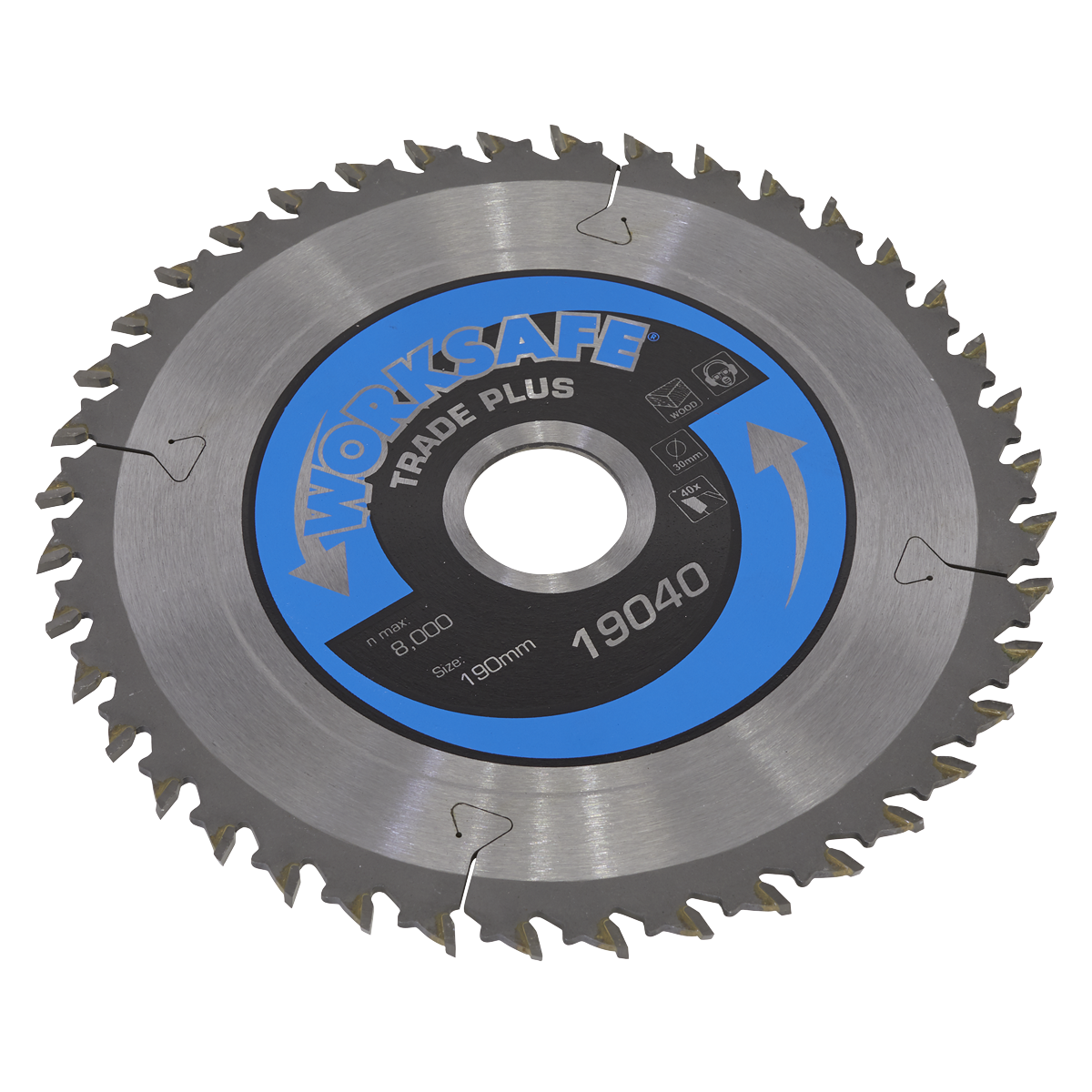 Sealey Ø190 x 30mm Trade Plus Circular Saw Blade - 40tpu TPS19040