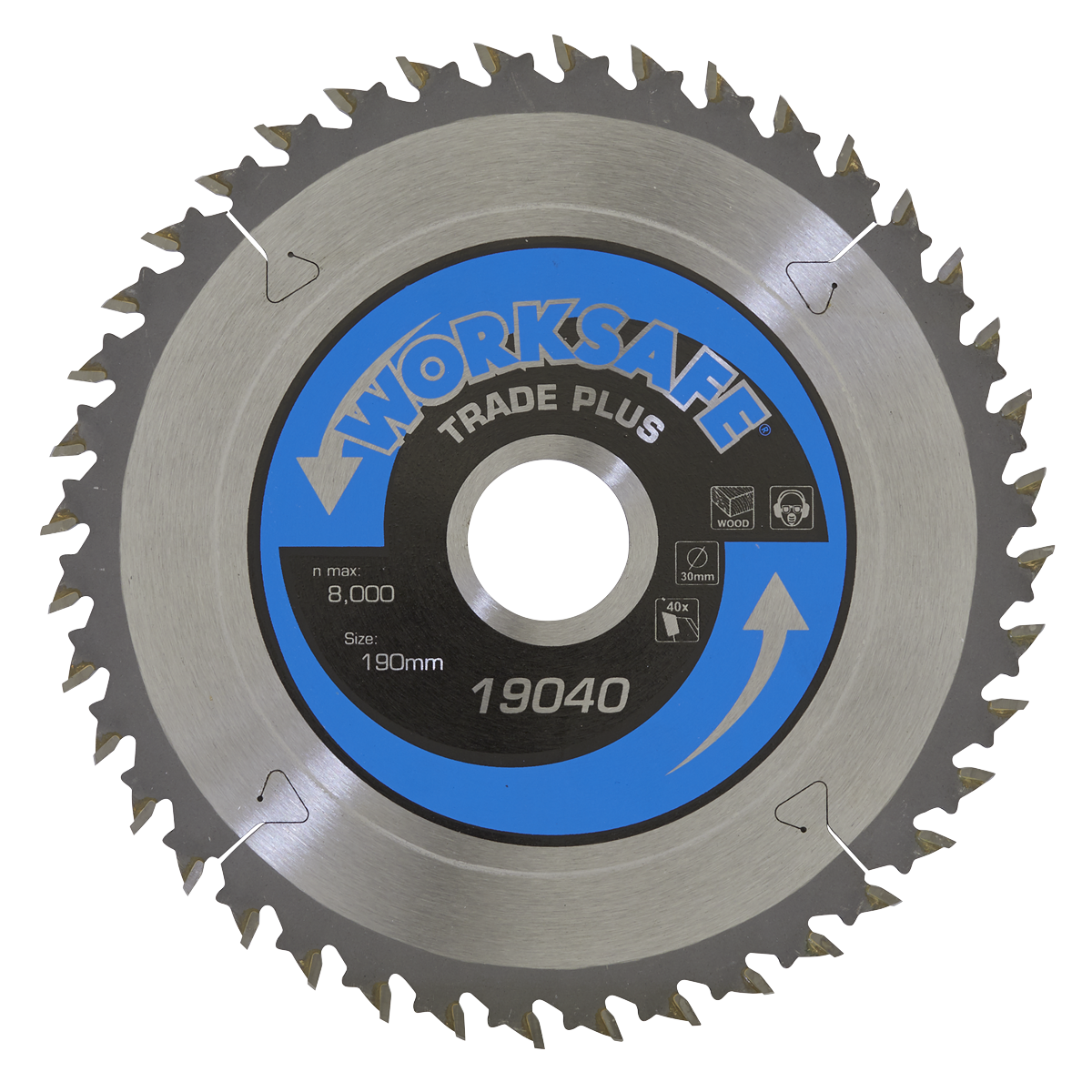 Sealey Ø190 x 30mm Trade Plus Circular Saw Blade - 40tpu TPS19040