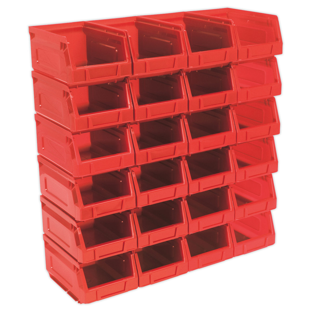 Sealey Plastic Storage Bin 105 x 165 x 85mm - Red - Pack of 24 TPS224R