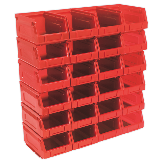 Sealey Plastic Storage Bin 105 x 165 x 85mm - Red - Pack of 24 TPS224R