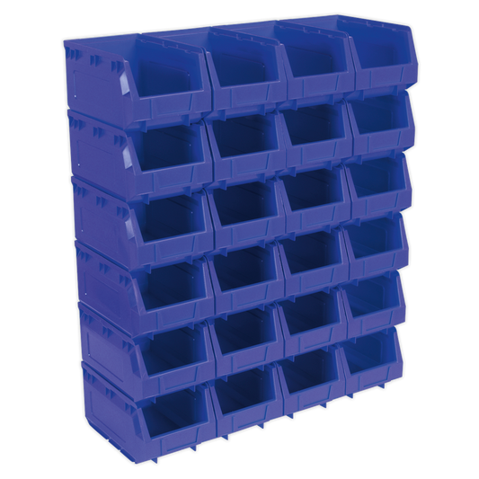 Sealey Plastic Storage Bin 150 x 240 x 130mm - Blue - Pack of 24 TPS324B