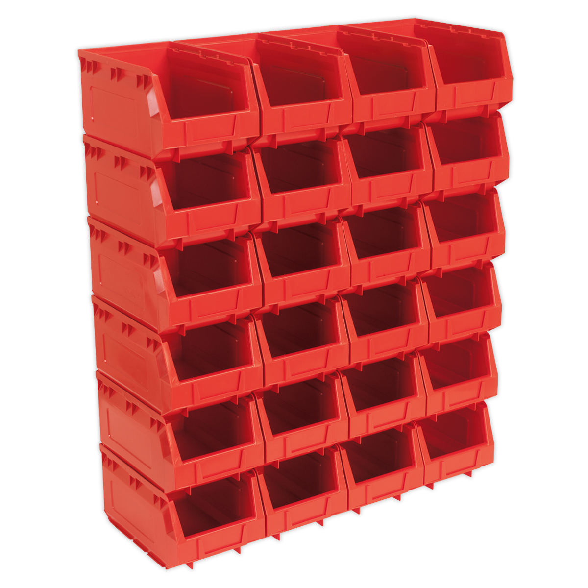 Sealey Plastic Storage Bin 150 x 240 x 130mm - Red - Pack of 24 TPS324R