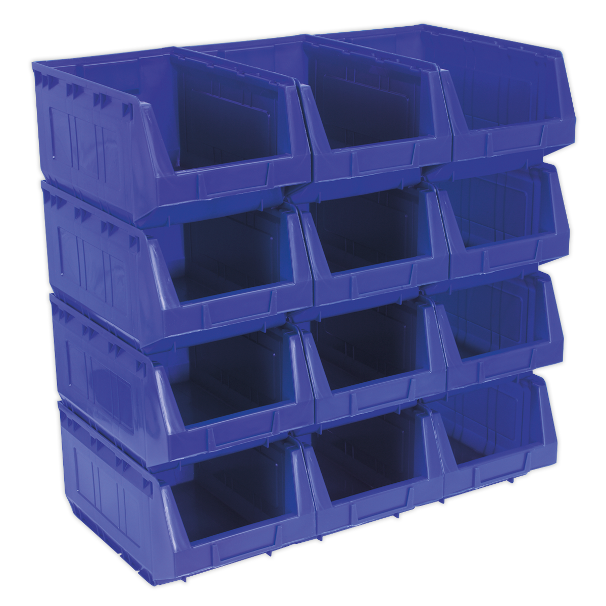 Sealey Plastic Storage Bin 210 x 355 x 165mm - Blue - Pack of 12 TPS412B