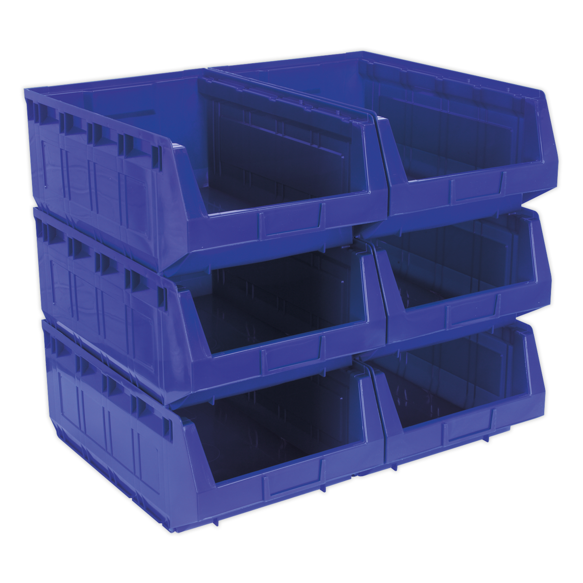Sealey Plastic Storage Bin 310 x 500 x 190mm - Blue - Pack of 6 TPS56B