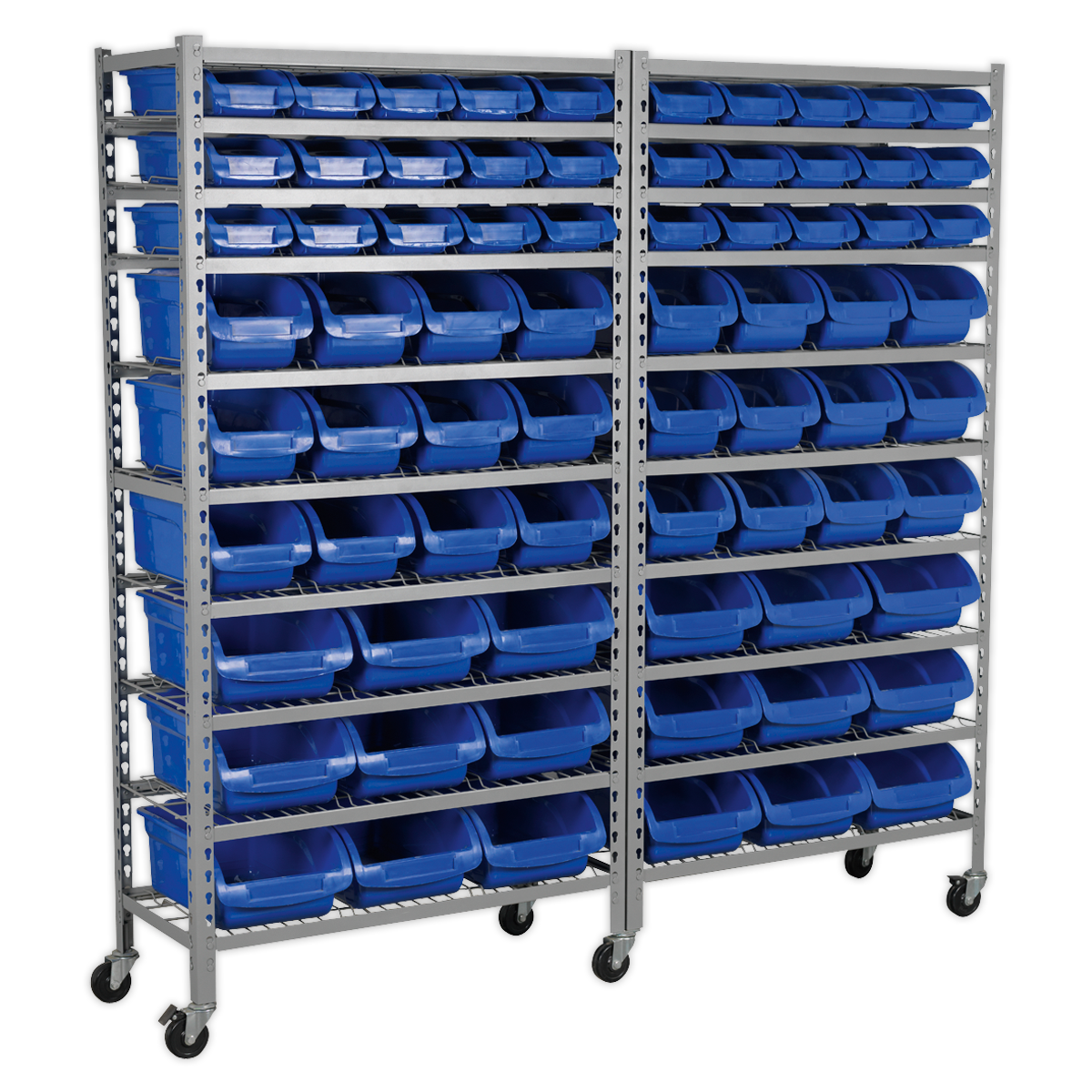 Sealey 72 Bin Mobile Storage System TPS72