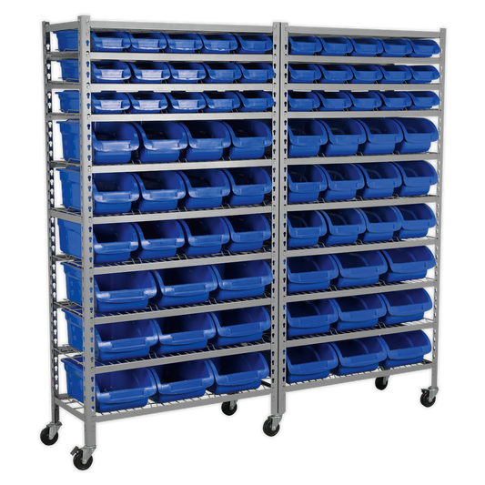 Sealey 72 Bin Mobile Storage System TPS72