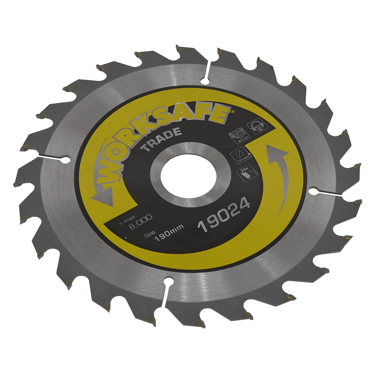 Sealey Ø190 x 30mm Trade Circular Saw Blade - 24tpu TS19024