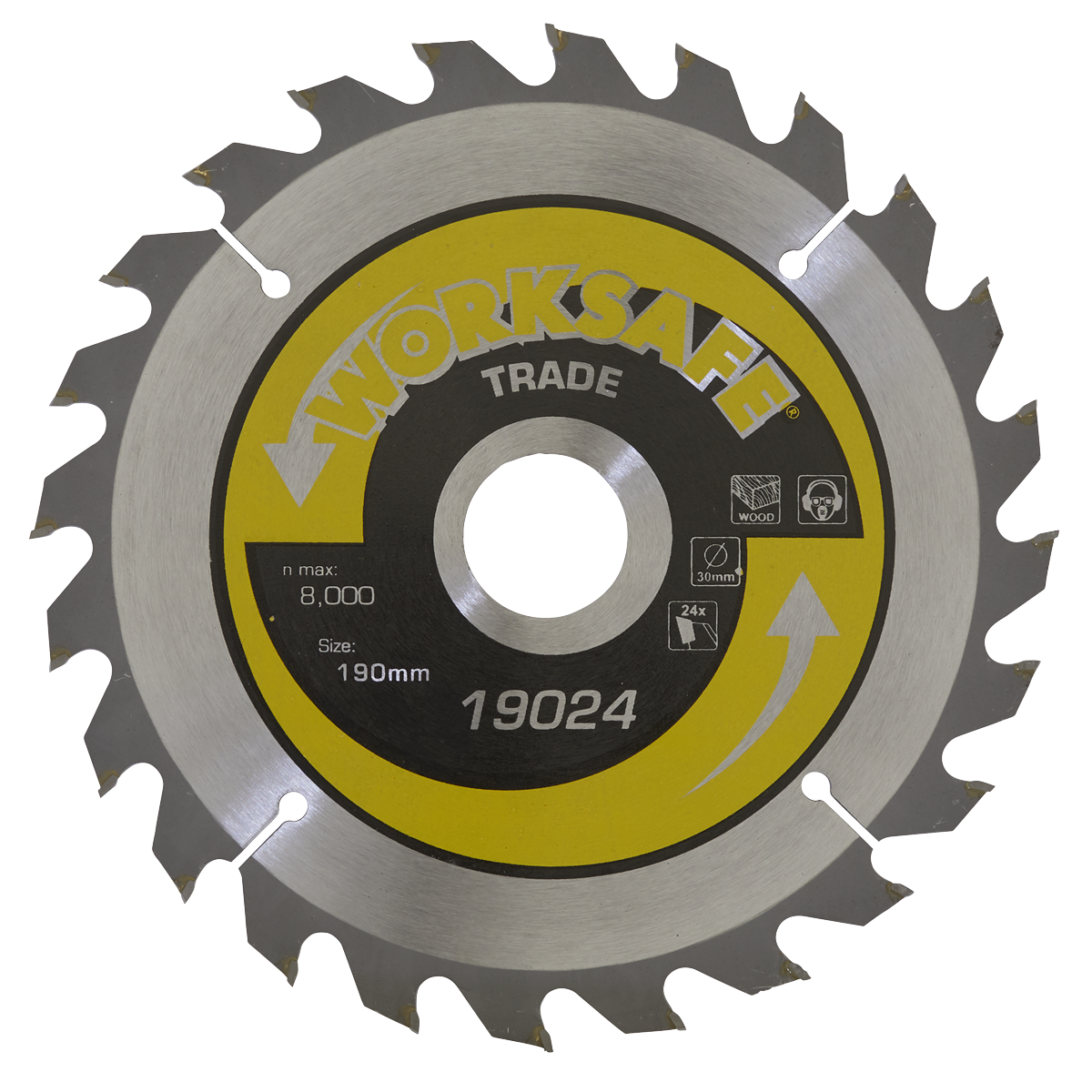 Sealey Ø190 x 30mm Trade Circular Saw Blade - 24tpu TS19024