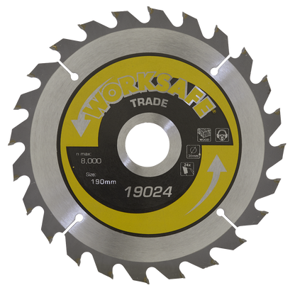 Sealey Ø190 x 30mm Trade Circular Saw Blade - 24tpu TS19024