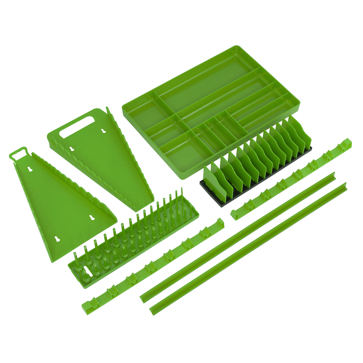 Sealey 9pc Tool Storage Organizer Set - Hi-Vis Green TSK01HV