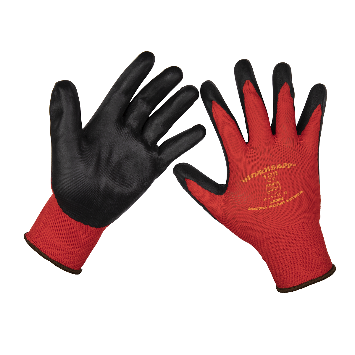 Sealey Nitrile Foam Gloves (Large) - Pack of 6 Pairs TSP125L/6