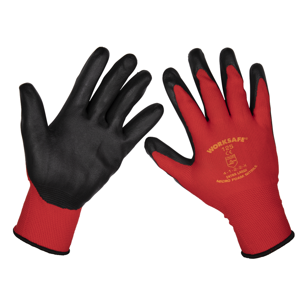 Sealey Nitrile Foam Gloves TSP125XL/6