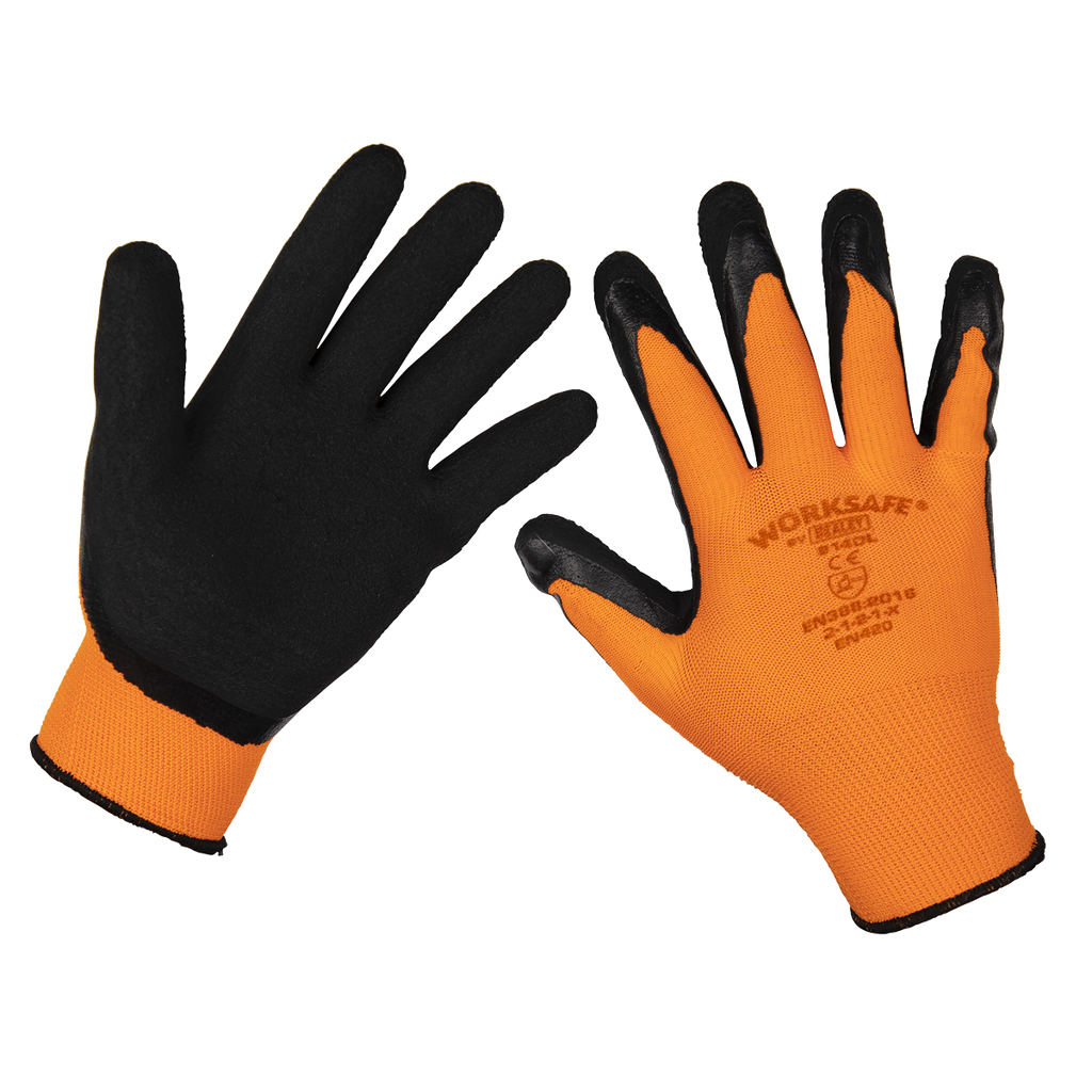 Sealey Foam Latex Grippa Gloves (Large) - Pack of 6 Pairs TSP140L/6