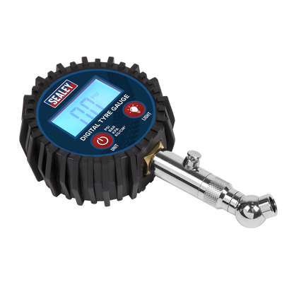 Sealey Digital Tyre Pressure Gauge with Swivel Head & Quick Release TST001