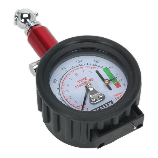 Sealey Tyre Pressure & Tyre Tread Depth Gauge TSTPDG01