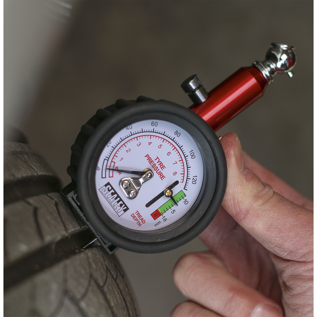 Sealey Tyre Pressure & Tyre Tread Depth Gauge TSTPDG01